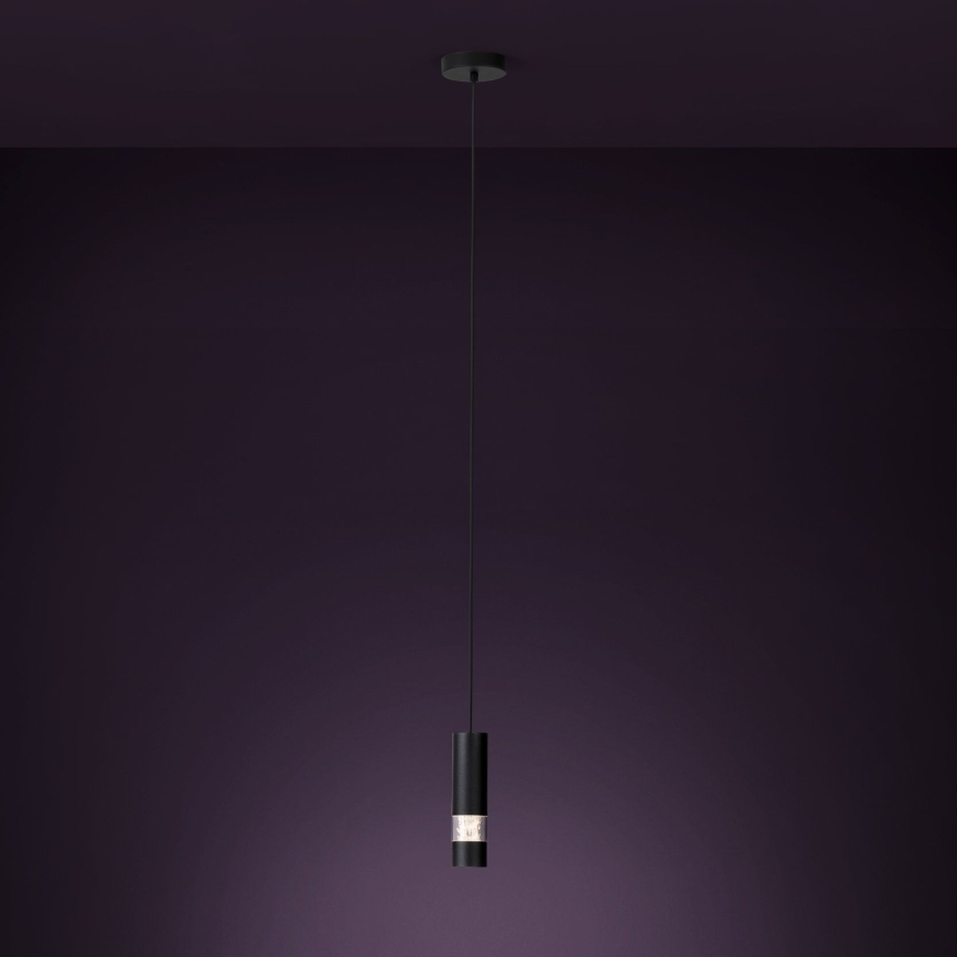 Eglo - LED-kattokruunu johdossa 1xGU10/4,6W/230V musta
