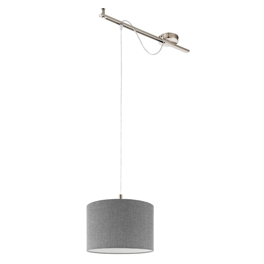 Eglo - LED-kattokruunu johdossa CALCENA 1xE27/60W/230V kromi/harmaa