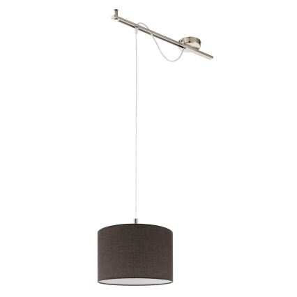 Eglo - LED-kattokruunu johdossa CALCENA 1xE27/60W/230V kromi/ruskea