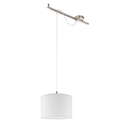Eglo - LED  Kattokruunu johdossa CALCENA 1xE27/60W/230V mattakromi/valkoinen