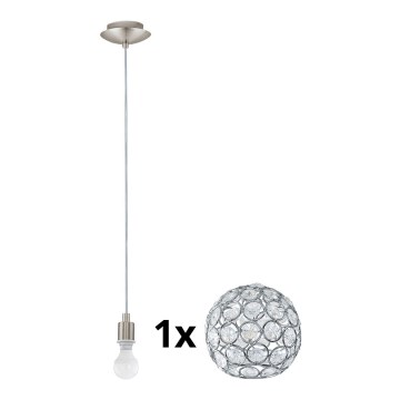 Eglo - LED-kattokruunu johdossa MY CHOICE 1xE14/4W/230V  mattakromi