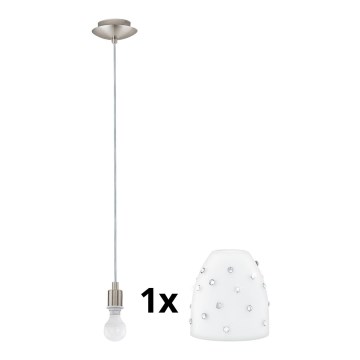 Eglo - LED-kattokruunu johdossa MY CHOICE 1xE14/4W/230V  mattakromi/valkoinen
