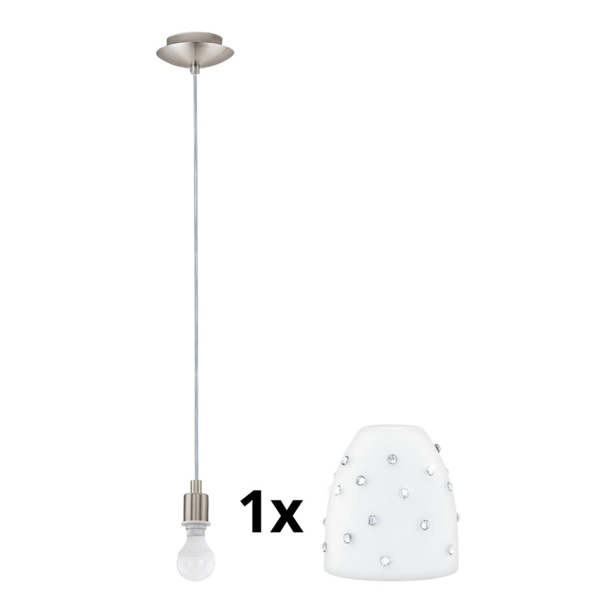 Eglo - LED-kattokruunu johdossa MY CHOICE 1xE14/4W/230V  mattakromi/valkoinen