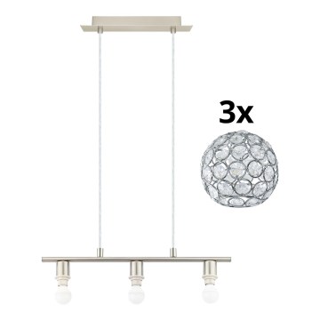 Eglo - LED-kattokruunu johdossa MY CHOICE 3xE14/4W/230V mattakromi