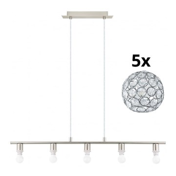 Eglo - LED-kattokruunu johdossa MY CHOICE 5xE14/4W/230V mattakromi