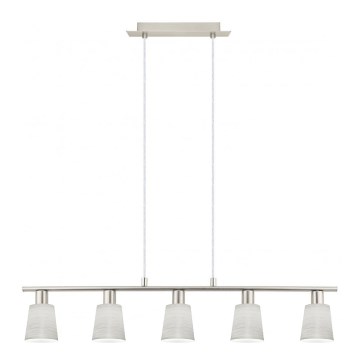 Eglo - LED-kattokruunu johdossa MY CHOICE 5xE14/4W/230V mattakromi/kerma