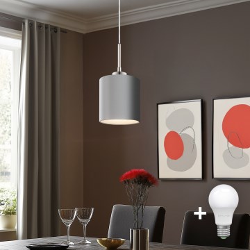 Eglo - LED-kattokruunu johdossa TUNJA 1xE27/60W/230V harmaa