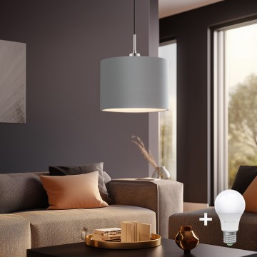 Eglo - LED-kattokruunu johdossa TUNJA 1xE27/60W/230V harmaa