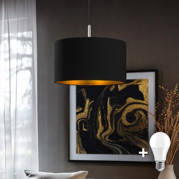 Eglo - LED-kattokruunu johdossa TUNJA 1xE27/60W/230V musta