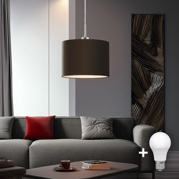 Eglo - LED-kattokruunu johdossa TUNJA 1xE27/60W/230V ruskea