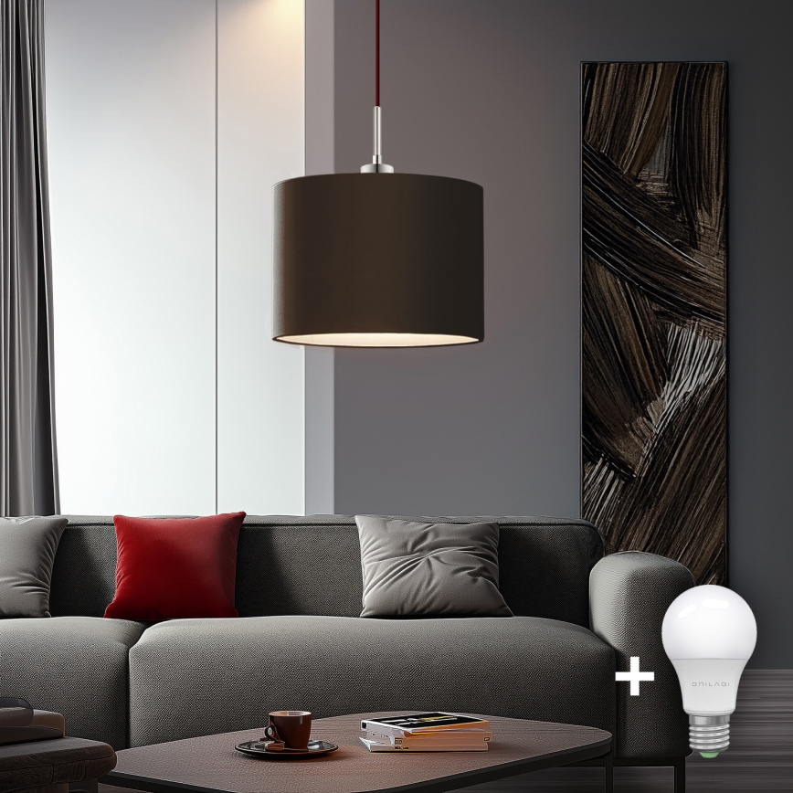 Eglo - LED-kattokruunu johdossa TUNJA 1xE27/60W/230V ruskea