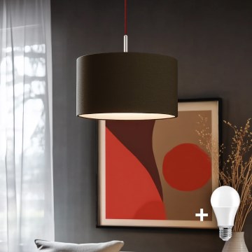 Eglo - LED-kattokruunu johdossa TUNJA 1xE27/60W/230V ruskea