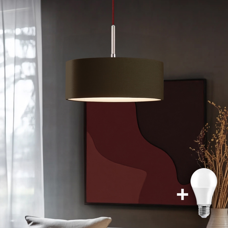 Eglo - LED-kattokruunu johdossa TUNJA 1xE27/60W/230V ruskea