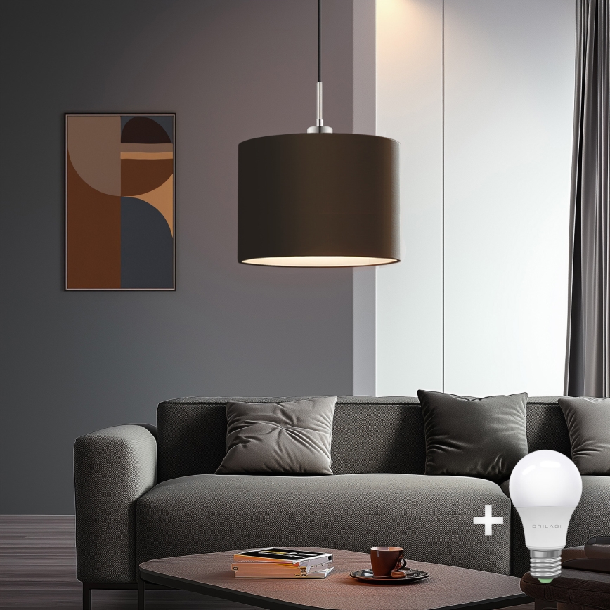 Eglo - LED-kattokruunu johdossa TUNJA 1xE27/60W/230V ruskea