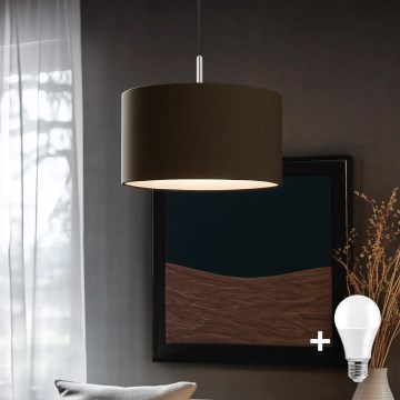 Eglo - LED-kattokruunu johdossa TUNJA 1xE27/60W/230V ruskea