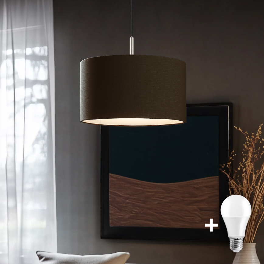 Eglo - LED-kattokruunu johdossa TUNJA 1xE27/60W/230V ruskea