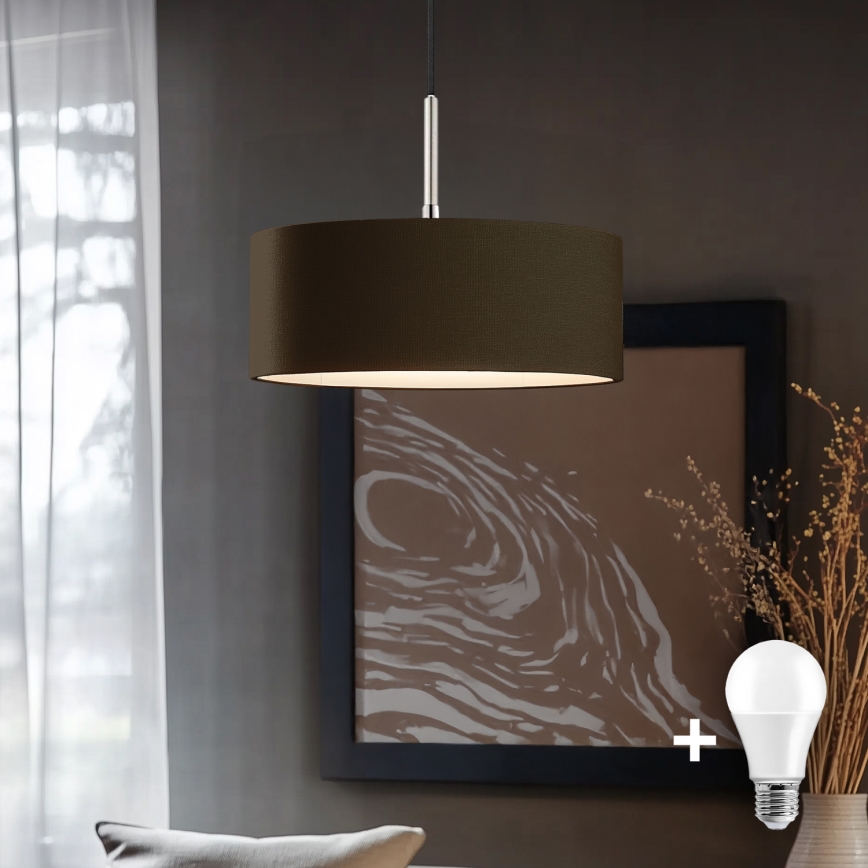 Eglo - LED-kattokruunu johdossa TUNJA 1xE27/60W/230V ruskea