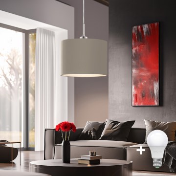 Eglo - LED-kattokruunu johdossa TUNJA 1xE27/60W/230V taupe