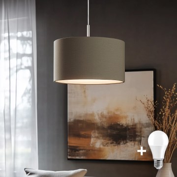 Eglo - LED-kattokruunu johdossa TUNJA 1xE27/60W/230V taupe