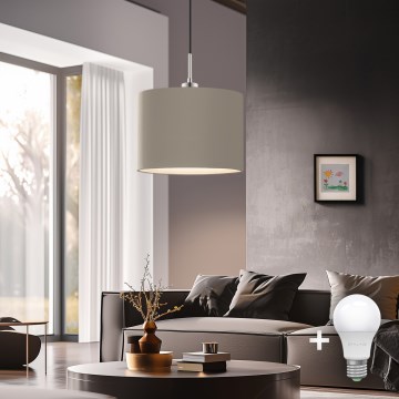 Eglo - LED-kattokruunu johdossa TUNJA 1xE27/60W/230V taupe
