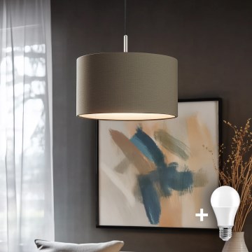 Eglo - LED-kattokruunu johdossa TUNJA 1xE27/60W/230V taupe