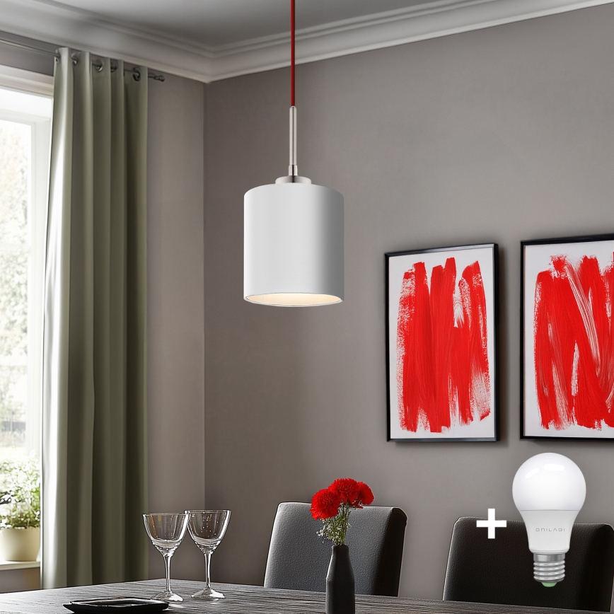 Eglo - LED-kattokruunu johdossa TUNJA 1xE27/60W/230V valkoinen