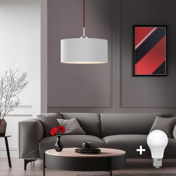 Eglo - LED-kattokruunu johdossa TUNJA 1xE27/60W/230V valkoinen