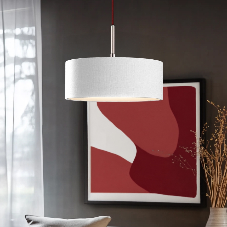 Eglo - LED-kattokruunu johdossa TUNJA 1xE27/60W/230V valkoinen
