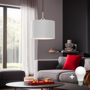 Eglo - LED-kattokruunu johdossa TUNJA 1xE27/60W/230V valkoinen