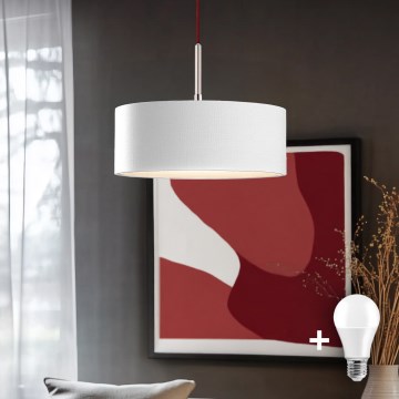 Eglo - LED-kattokruunu johdossa TUNJA 1xE27/60W/230V valkoinen