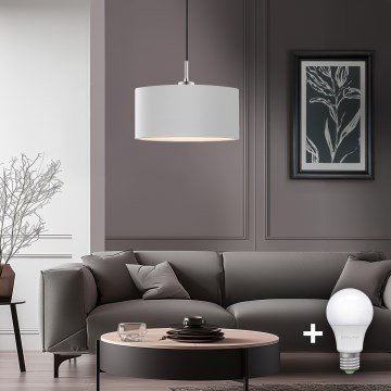Eglo - LED-kattokruunu johdossa TUNJA 1xE27/60W/230V valkoinen