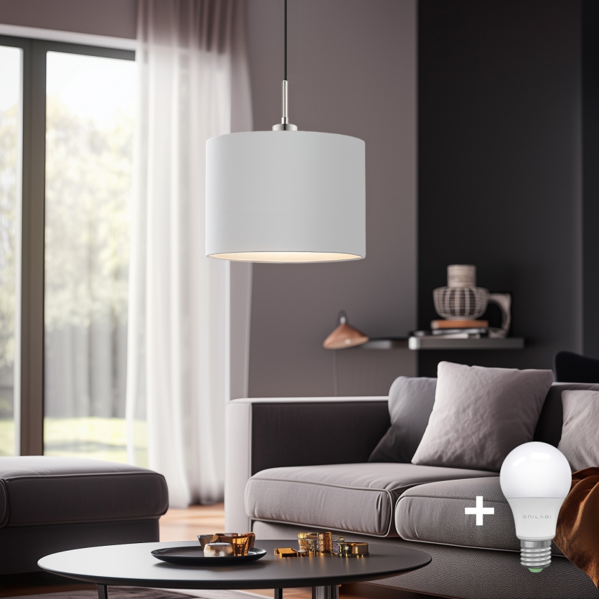 Eglo - LED-kattokruunu johdossa TUNJA 1xE27/60W/230V valkoinen