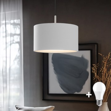 Eglo - LED-kattokruunu johdossa TUNJA 1xE27/60W/230V valkoinen