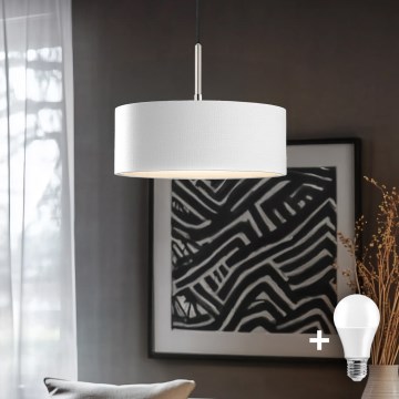 Eglo - LED-kattokruunu johdossa TUNJA 1xE27/60W/230V valkoinen