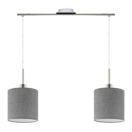 Eglo - LED-kattokruunu johdossa TUNJA 2xE27/60W/230V harmaa