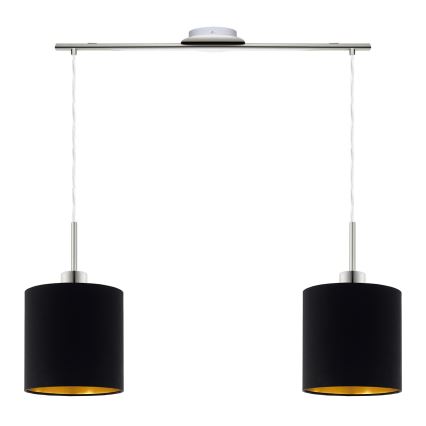 Eglo - LED-kattokruunu johdossa TUNJA 2xE27/60W/230V musta