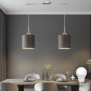 Eglo - LED-kattokruunu johdossa TUNJA 2xE27/60W/230V ruskea