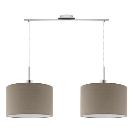 Eglo - LED-kattokruunu johdossa TUNJA 2xE27/60W/230V taupe