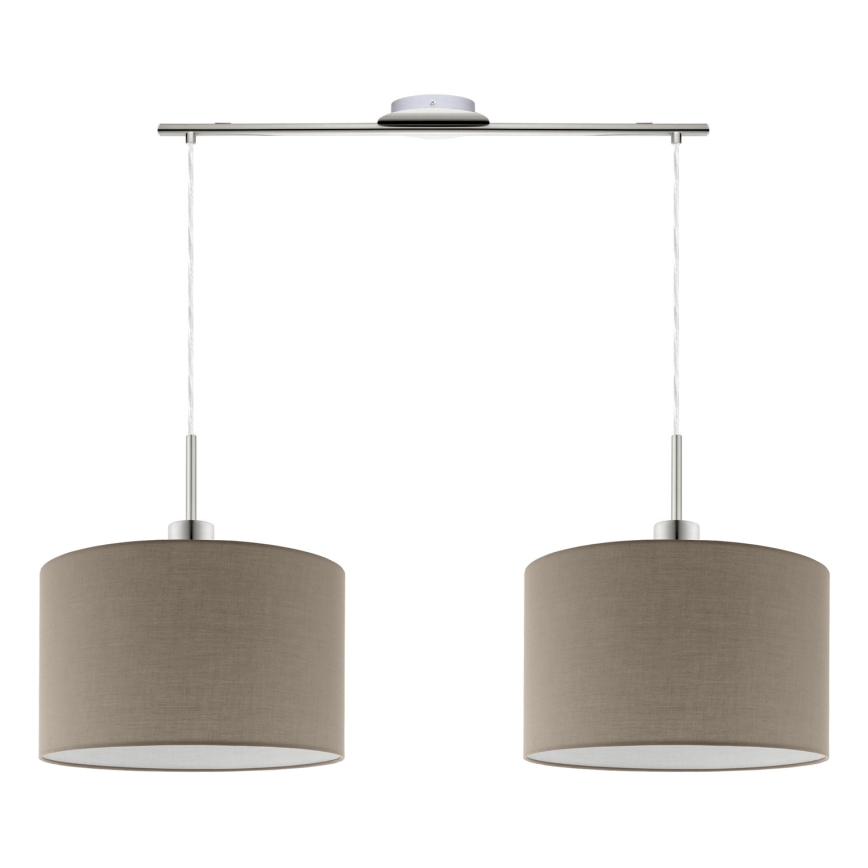 Eglo - LED-kattokruunu johdossa TUNJA 2xE27/60W/230V taupe