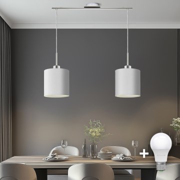 Eglo - LED-kattokruunu johdossa TUNJA 2xE27/60W/230V valkoinen