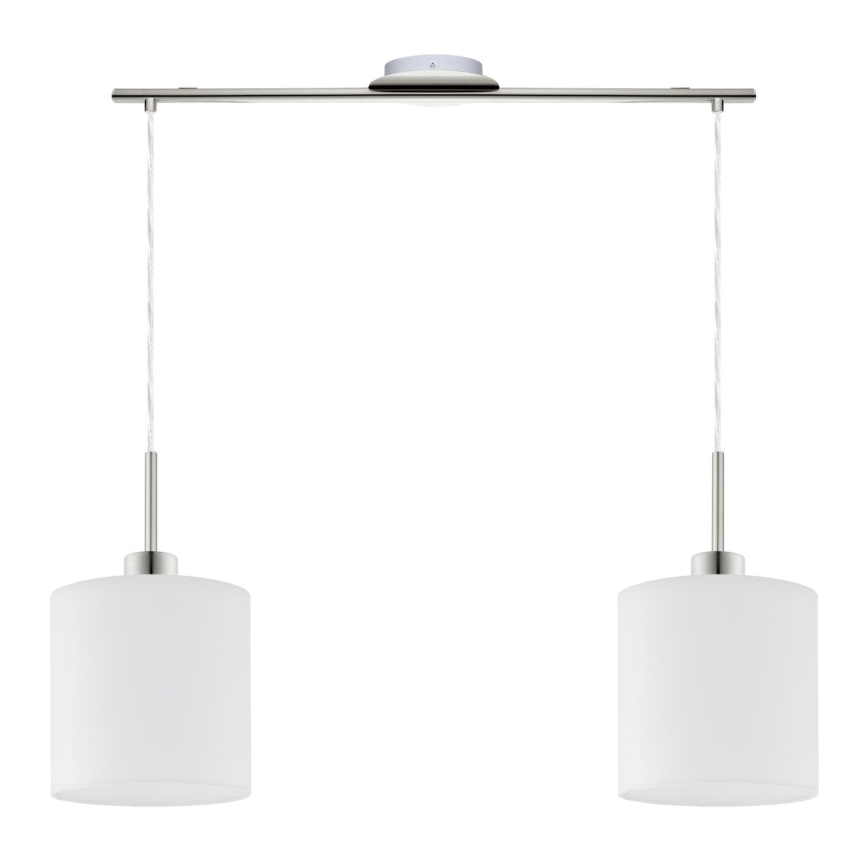 Eglo - LED-kattokruunu johdossa TUNJA 2xE27/60W/230V valkoinen