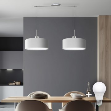Eglo - LED-kattokruunu johdossa TUNJA 2xE27/60W/230V valkoinen