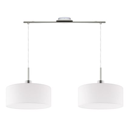 Eglo - LED-kattokruunu johdossa TUNJA 2xE27/60W/230V valkoinen