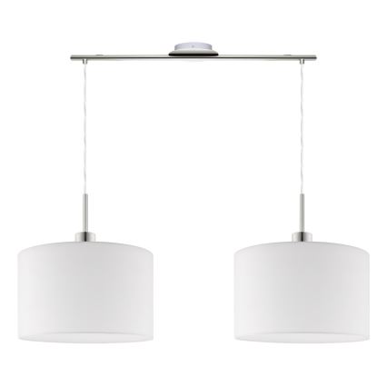 Eglo - LED-kattokruunu johdossa TUNJA 2xE27/60W/230V valkoinen