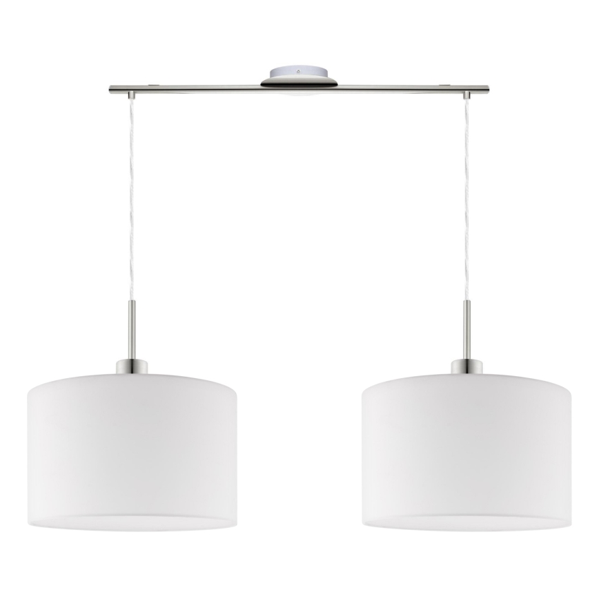 Eglo - LED-kattokruunu johdossa TUNJA 2xE27/60W/230V valkoinen