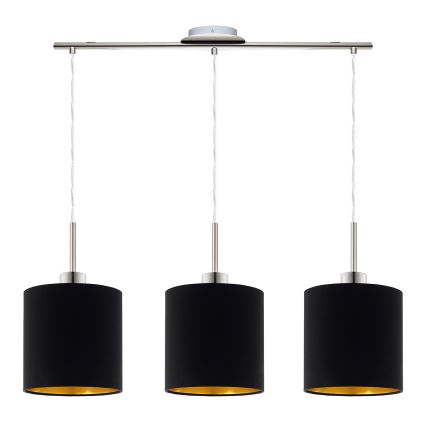 Eglo - LED  Kattokruunu johdossa TUNJA 3xE27/60W/230V musta