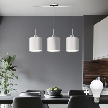 Eglo - LED-kattokruunu johdossa TUNJA 3xE27/60W/230V valkoinen