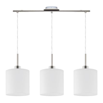 Eglo - LED-kattokruunu johdossa TUNJA 3xE27/60W/230V valkoinen