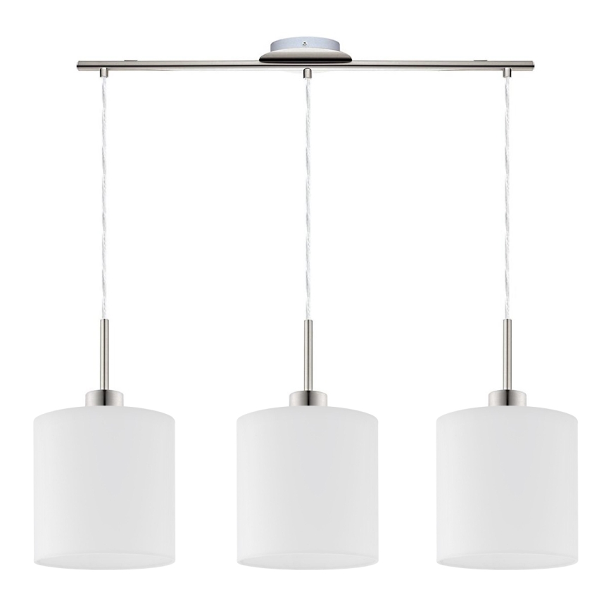 Eglo - LED-kattokruunu johdossa TUNJA 3xE27/60W/230V valkoinen