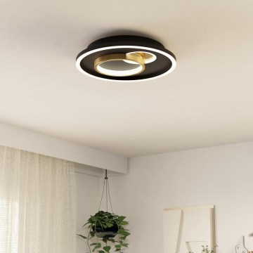 Eglo - LED-kattovalaisin 1xLED/14W/230V + 1xLED/8,5W halkaisija 38 cm musta/kulta
